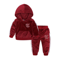 a red hoodie and pants set for a baby