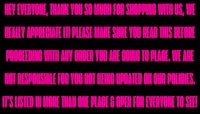 a black and pink sign that says thank you for shopping with us