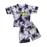 a tie dye t - shirt and shorts set