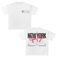 a white t - shirt with the word new york on it